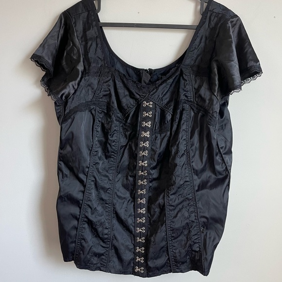 Tripp nyc Other - Vintage Tripp NYC Black Lace Corset Gothic Women’s 3X Steampunk Top Blouse Y2K
